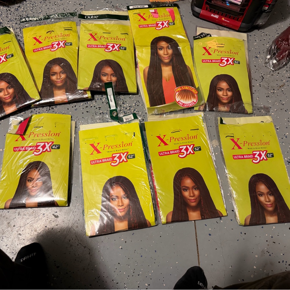 9 Packs NEW 3X Ultra Braid Hair Extensions - Black
